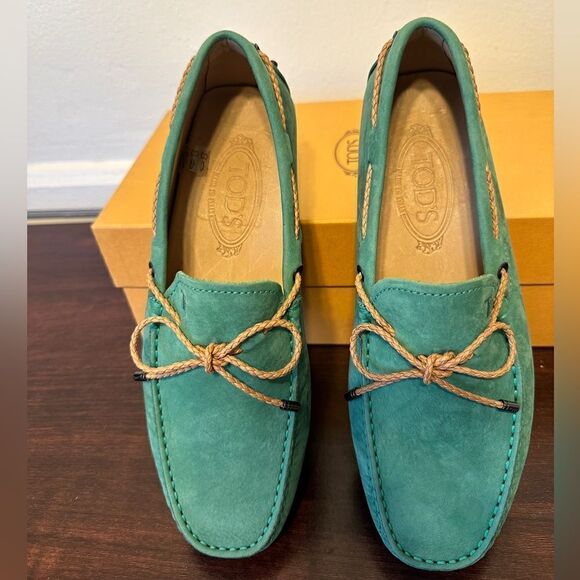 TOD’S Men’s laccetto Green Soft Suede driving slip-on Loafers Sz US 5,5/EU38 NIB main image 11
